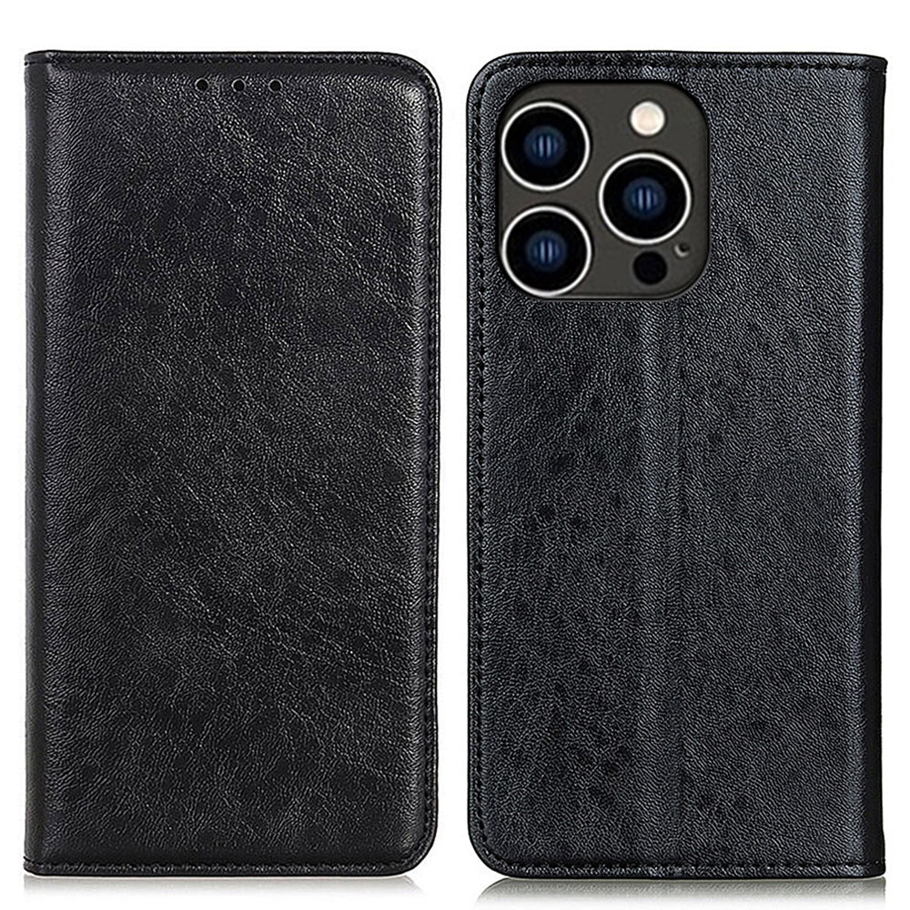 For iPhone 15 Pro Crazy Horse Texture Leather Phone Cover Flip Stand Wallet Phone Case For iPhone 15 Pro Crazy Horse Texture Leather Phone Cover Flip Stand Wallet Phone Case